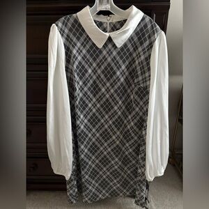 Tommy Hilfiger Gray and White Plaid Dress
